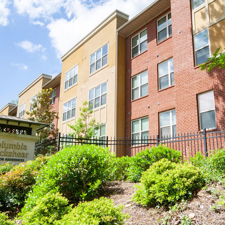 Community signage at Columbia Blackshear Senior Residences - Senior Apartments in Atlanta, GA