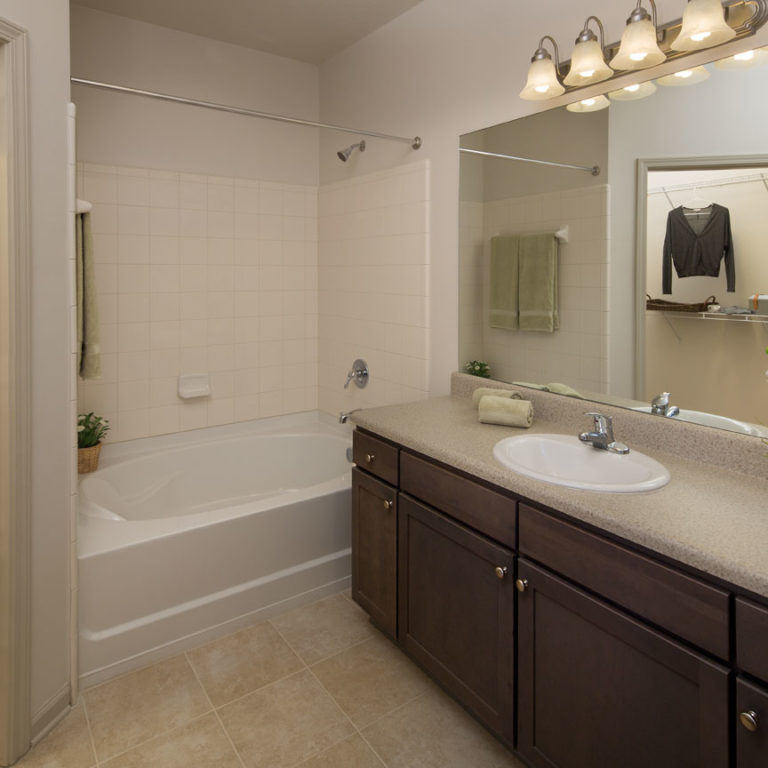 Bathroom interior at Columbia Brookside Classic - Apartments in Athens, GA