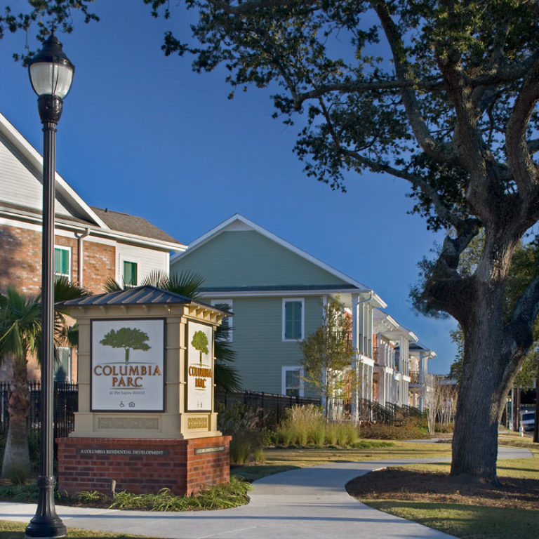 Entrance signage at Columbia Parc at the Bayou District - New Orleans, LA