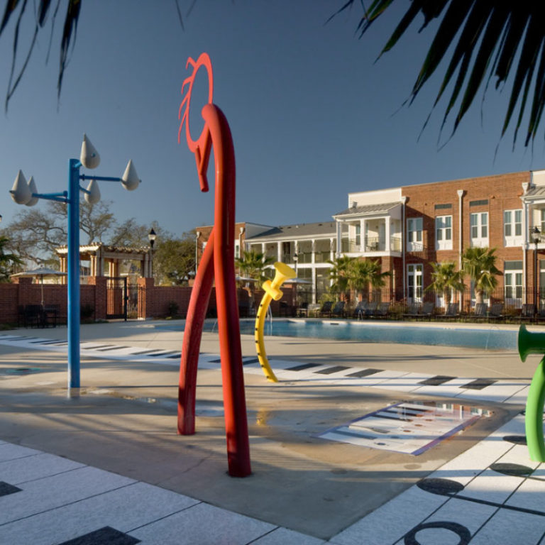 Splash park at Columbia Parc at the Bayou District Community - New Orleans, LA