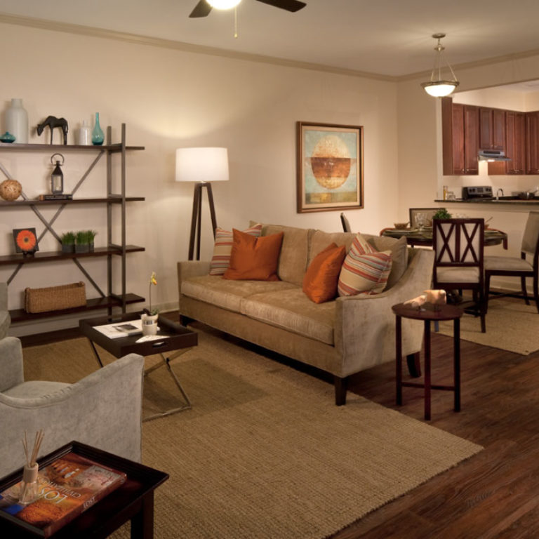 Residence living room at Columbia Parc at the Bayou District Community - New Orleans, LA