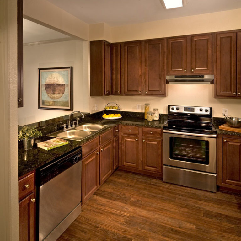 Residence kitchen at Columbia Parc at the Bayou District Community - New Orleans, LA