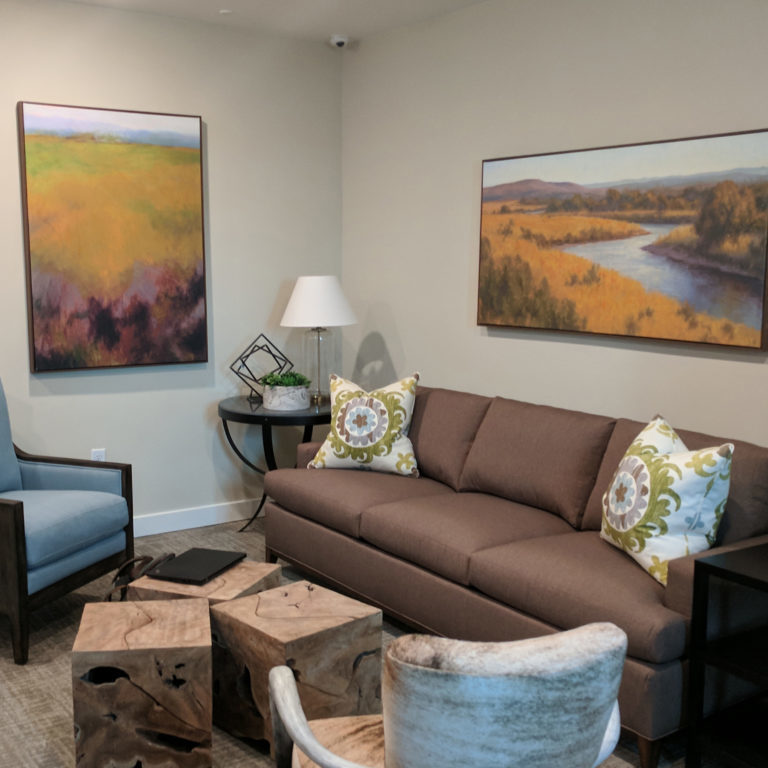 Apartment living room at Columbia Renaissance Square - Fort Worth, TX