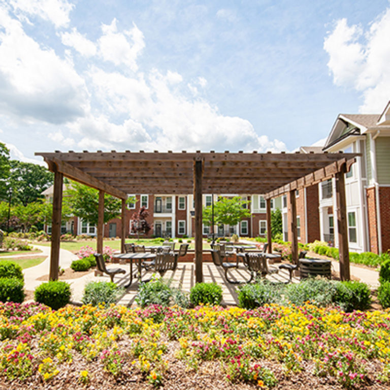 Garden area at Columbia Senior Residences at Forrest Hills - Senior Apartments at Decatur, GA