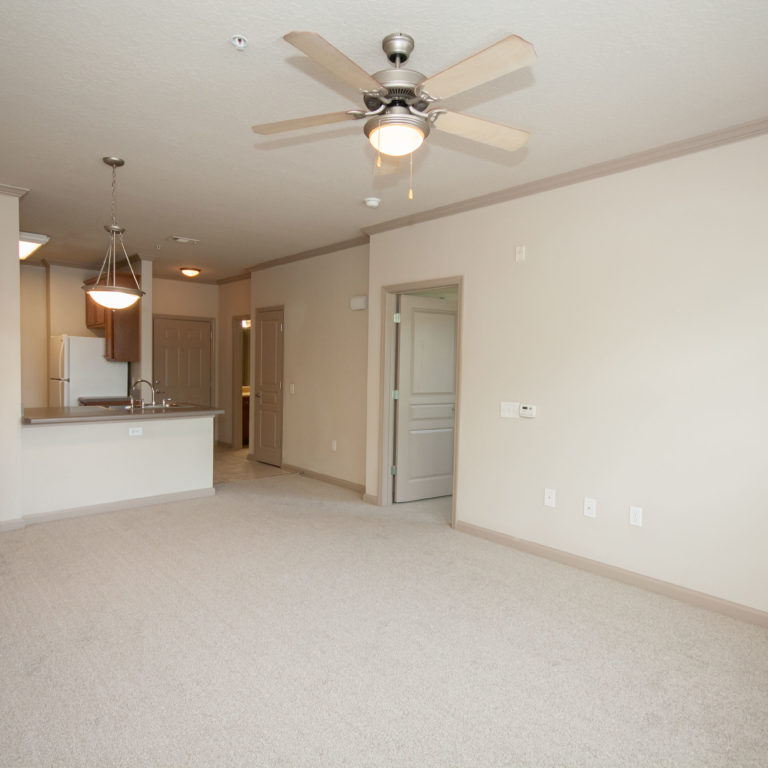 Apartment living room at The Retreat at Dorsey Manor - Senior Apartments in Marietta, GA