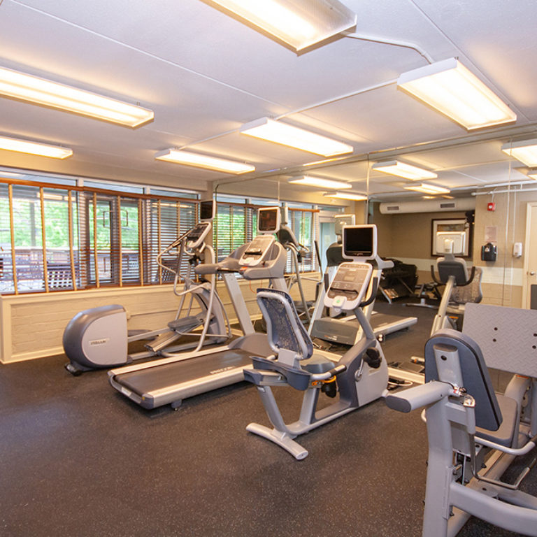 Fitness center at The Tower at Dorsey Manor Senior Residences - Senior Apartments in Marietta, GA