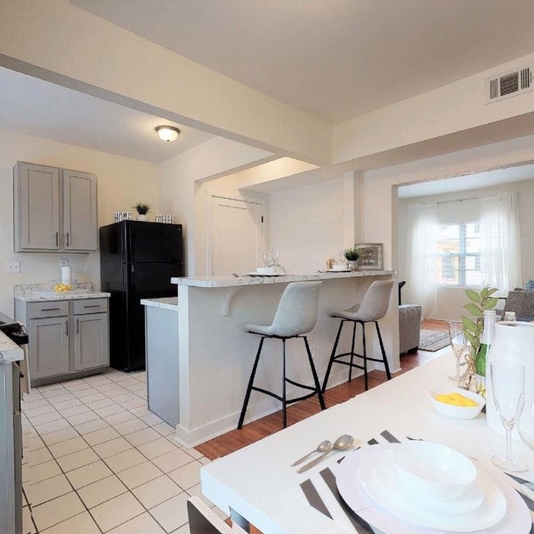 dining room and kitchen at Capitol View Manor apartments in Atlanta GA