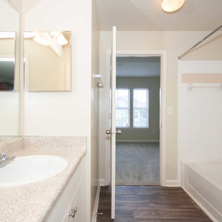 Bathroom interior at Columbia Peoplestown - Apartments in Atlanta, GA