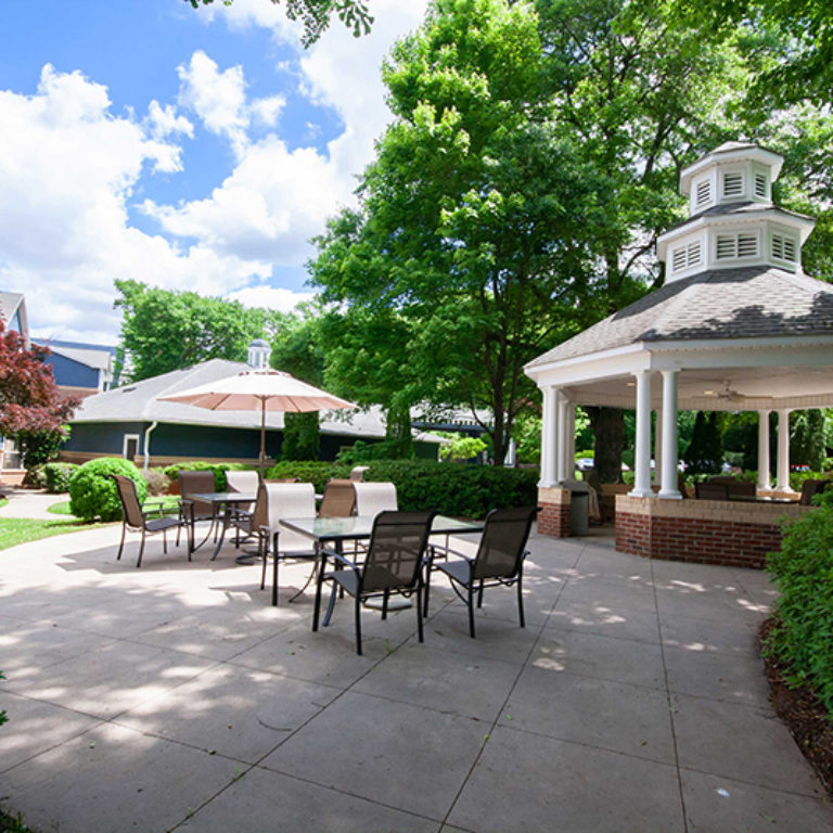 Gazebo and sitting area at Columbia High Point Senior Residences - Apartments in Atlanta, GA