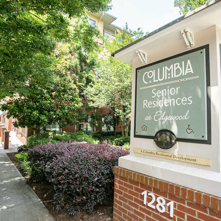 Community signage at Columbia Senior Residences at Edgewood - Apartments in Atlanta, GA
