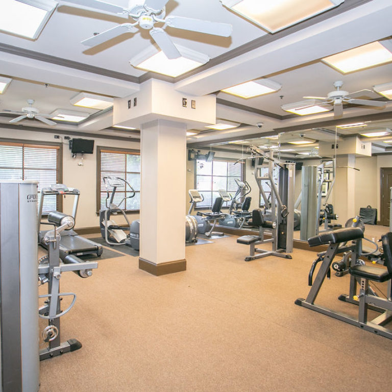 Fitness center at Columbia Sylvan Hills - Apartments in Atlanta, GA