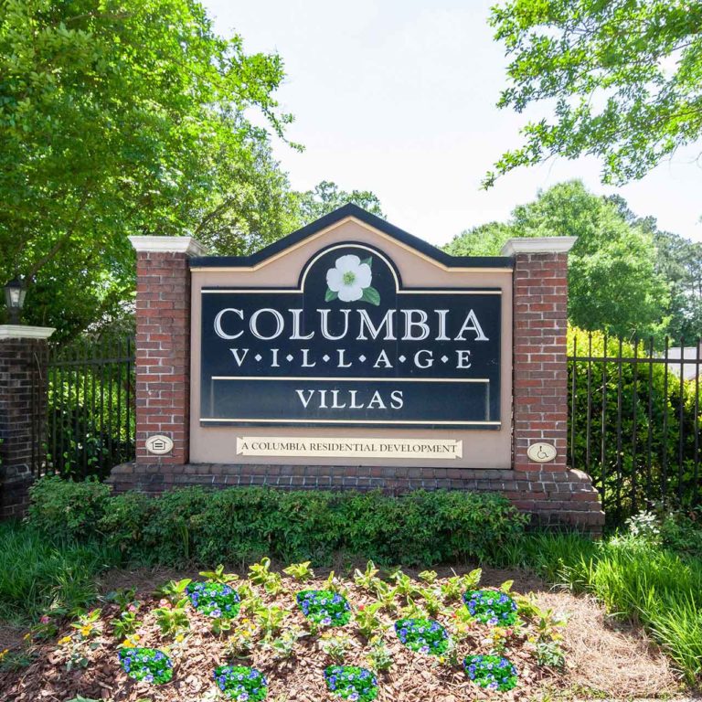 Community signage at Columbia Village - Apartments in Decatur, GA