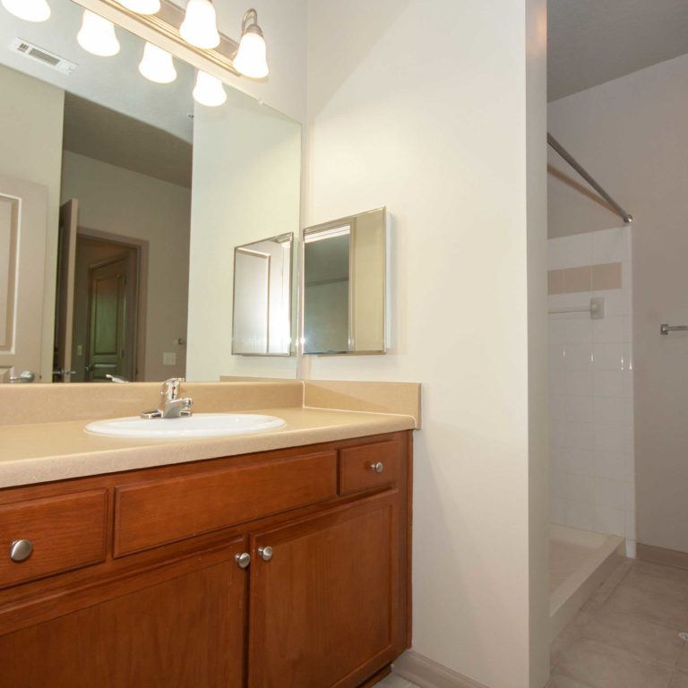 Apartment bathroom at The Retreat at Dorsey Manor - Senior Apartments in Marietta, GA