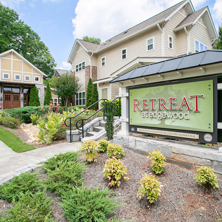 Community signage at The Retreat at Edgewood Townhomes - Apartments in Atlanta, GA