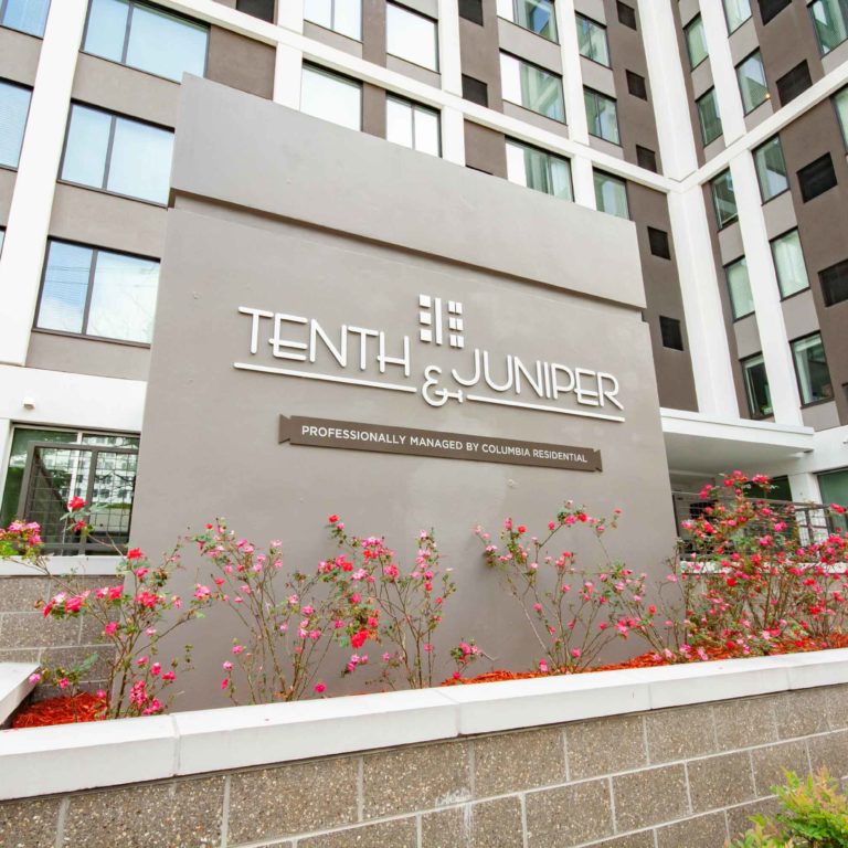 Community signage of 10th and Juniper - Apartments in West Midtown Atlanta, GA