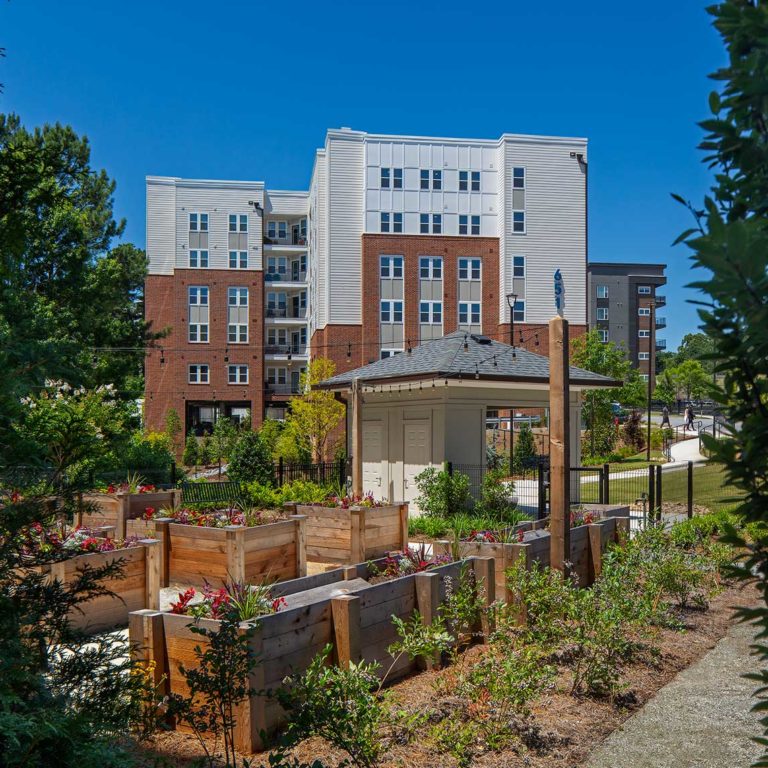 exterior view of Columbia Residential apartment building