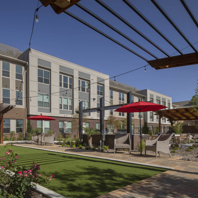 exterior view of Columbia Residential apartment buildings