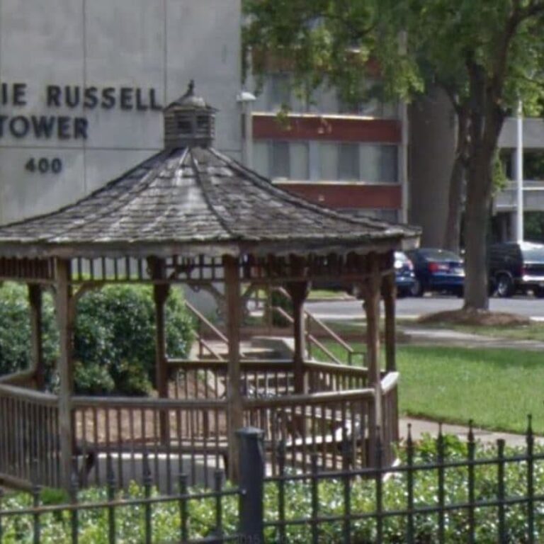 gazebo outside of maggie russell tower in atlanta