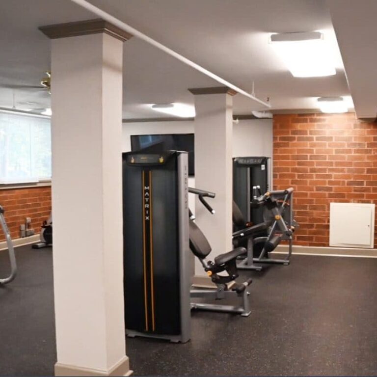 gym facility with workout equipment inside of apartment