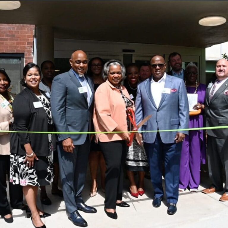 ribbon cutting ceremony at maggie russell tower