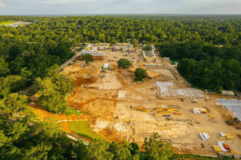 Birds Eye of New Property Development Columbia Gardens at South City in Tallahassee