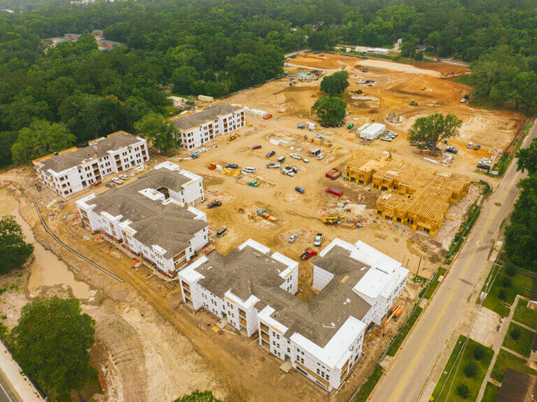 New Development Construction of Columbia Gardens at South City in Tallahassee Florida