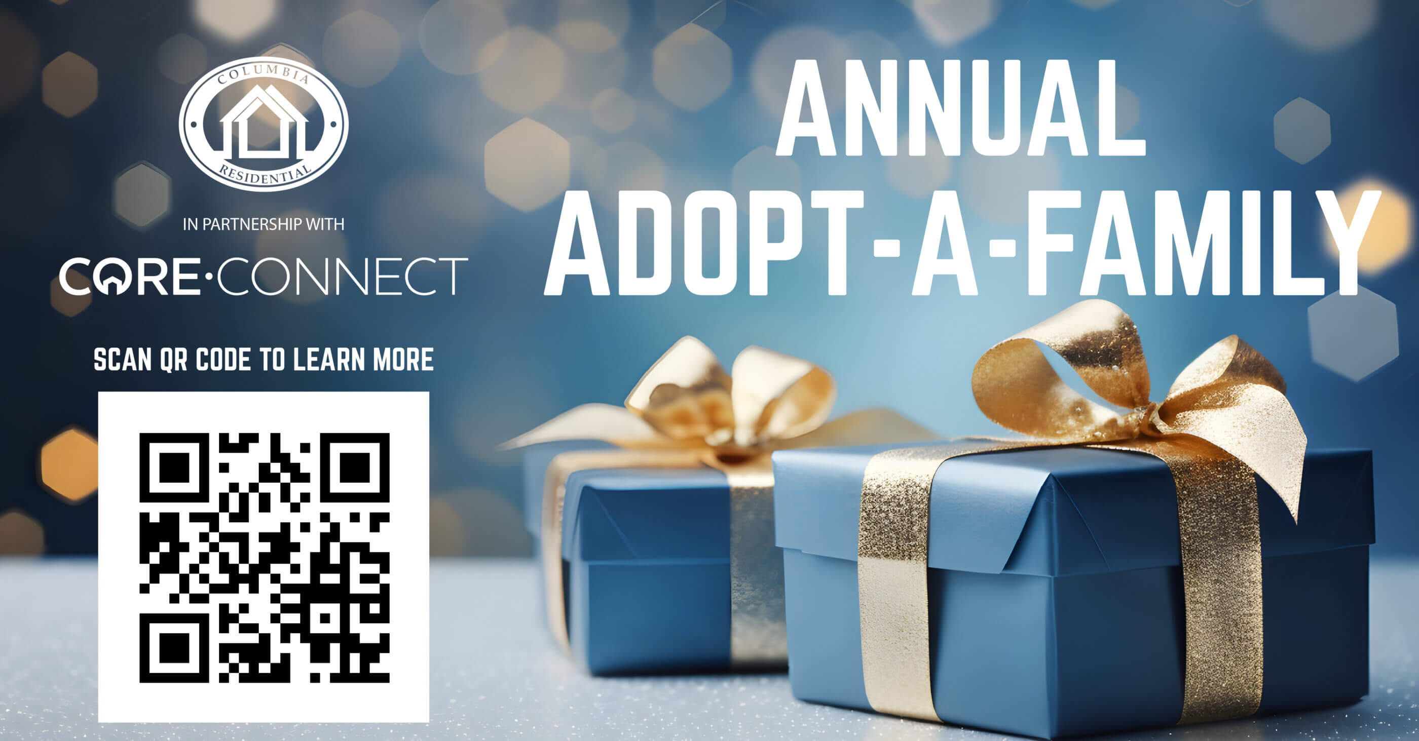 Columbia Residential, In Partnership With Core Connect, Inc., Presents the 4th Annual Adopt-A-Family Holiday Initiative. Donors Needed To Provide Joy and Hope For 100 Metro Atlanta Families.
