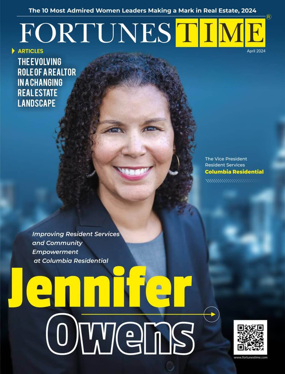 Jennifer Owens, Vice President of Resident Services at Columbia Residential, for her recognition as one of the 10 Most Admired Women Leaders Making a Mark in Real Estate in 2024.