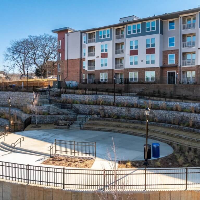 exterior courtyard view - The View at NoDA apartments in Athens GA