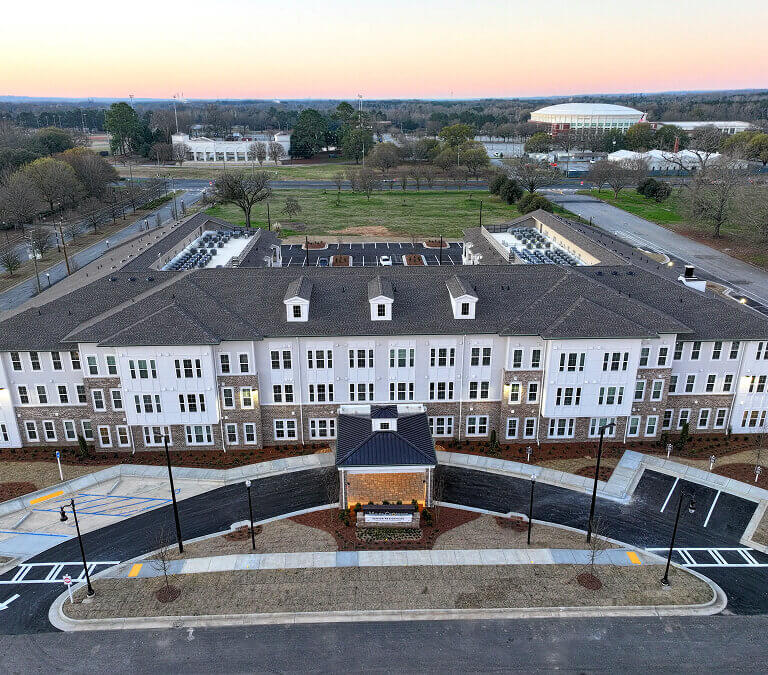 Aerial exterior view of Miles Crossing Senior Residences in Columbus, GA