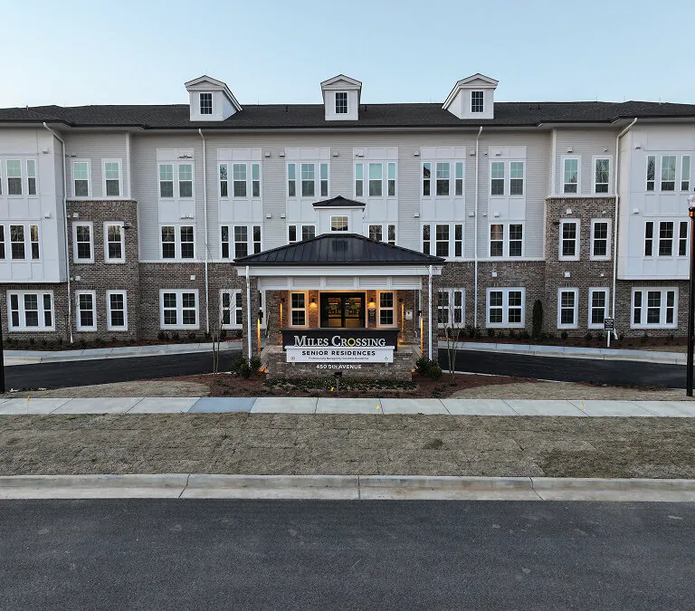 Front exterior of Miles Crossing Senior Residences in Columbus, GA